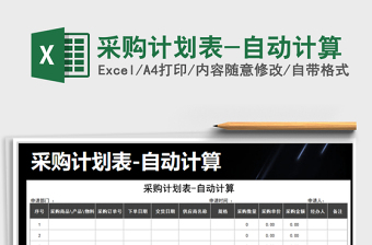 2025年采购计划表-自动计算