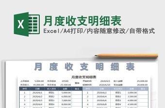 2025年月度收支明细表