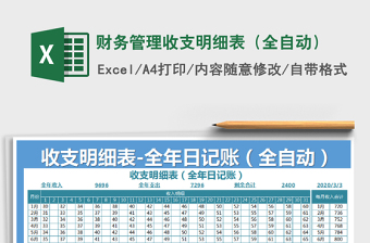 2025年财务管理收支明细表（全自动）