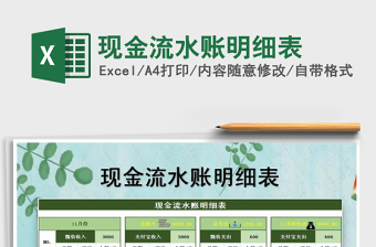 2025年现金流水账明细表