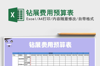 2025年钻展费用预算表免费下载