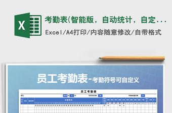 2025年考勤表(智能版，自动统计，自定义考勤）免费下载