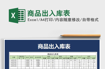2025年商品出入库表
