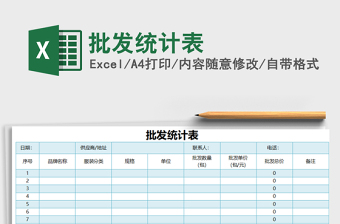 2025年批发统计表免费下载