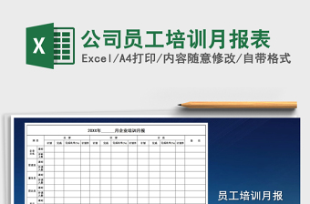 2025年公司员工培训月报表