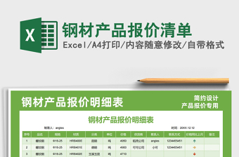 2025年钢材产品报价清单