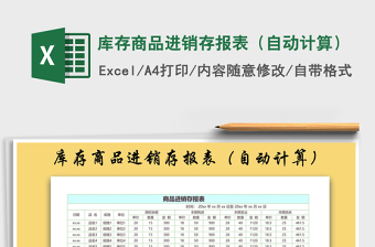 2025年库存商品进销存报表（自动计算）
