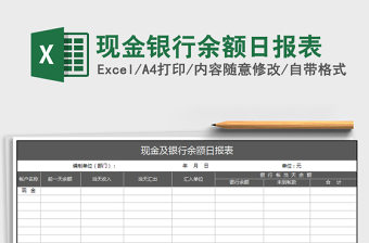 2025年现金银行余额日报表免费下载