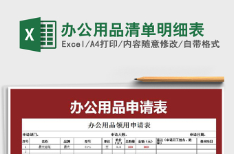 2025年办公用品清单明细表免费下载