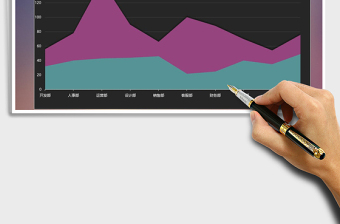 2025年面积图对比通用图表模板免费下载