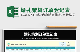 2025年婚礼策划订单登记表