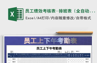 2025年员工绩效考核表-排班表（全自动统计）