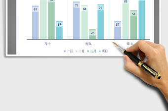 2025年水色蓝系列之柱形图免费下载