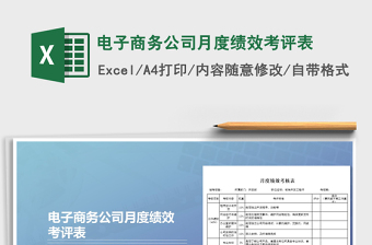 2025年电子商务公司月度绩效考评表