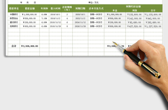 2025年简易清新公司长期借款明细表