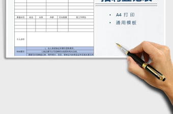 招聘人员登记表