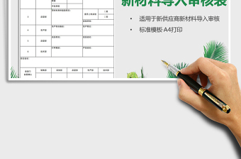 2025年新材料导入审核表（新供应商）免费下载