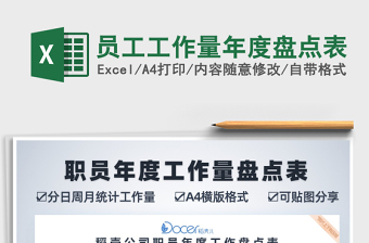 2025年员工工作量年度盘点表