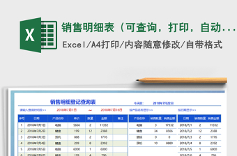 2025年销售明细表（可查询，打印，自动）免费下载