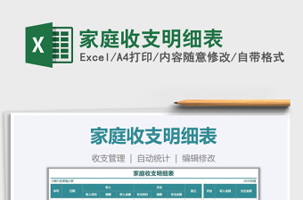 2025年家庭收支明细表