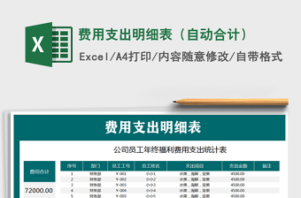 2025年费用支出明细表（自动合计）