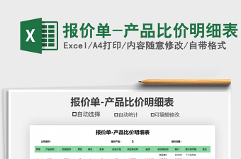 2025年报价单-产品比价明细表