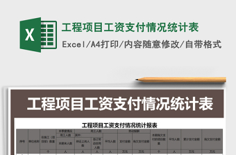 2025年工程项目工资支付情况统计表