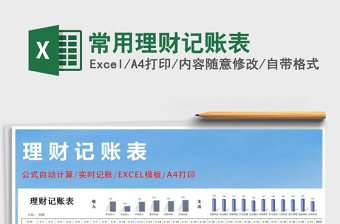 2025年常用理财记账表