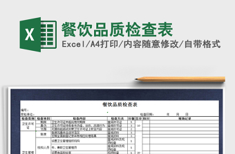 2025年餐饮品质检查表