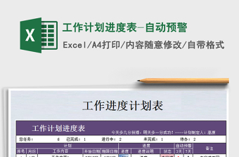 2025年工作计划进度表-自动预警