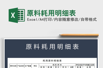 2025年原料耗用明细表免费下载