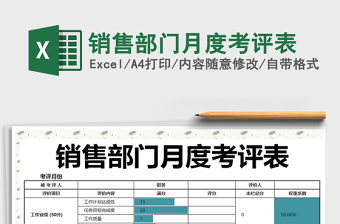 2025年销售部门月度考评表