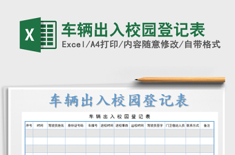 2025年车辆出入校园登记表