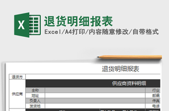 2025年退货明细报表免费下载