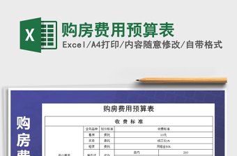 2025年购房费用预算表免费下载