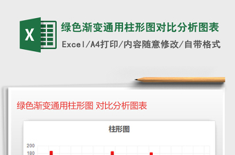 2025年绿色渐变通用柱形图对比分析图表免费下载