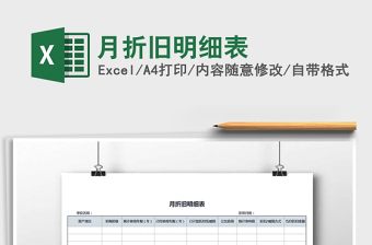 2025年月折旧明细表免费下载