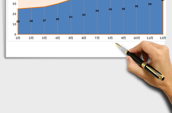 2025年通用图表模板月份对比面积图免费下载