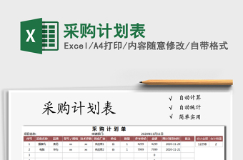 2025年采购计划表