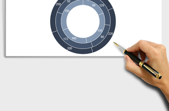 2025年深蓝色圆环图免费下载