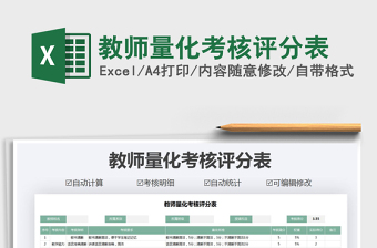 2025年教师量化考核评分表