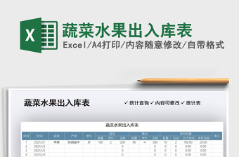 2025年蔬菜水果出入库表