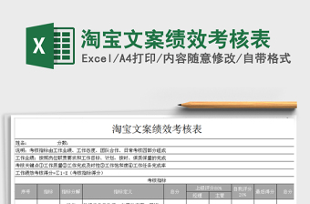 2025年淘宝文案绩效考核表免费下载