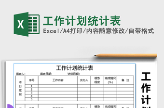 2025年工作计划统计表