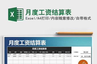 2025年月度工资结算表