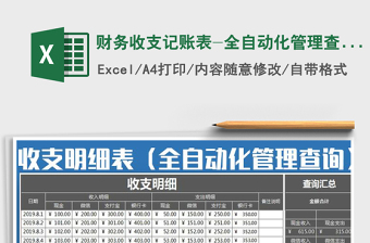 2025年财务收支记账表-全自动化管理查询