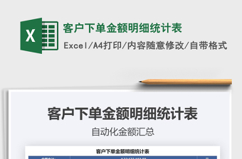 2025年客户下单金额明细统计表