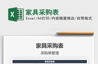 2025年家具采购表