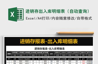 2025年进销存出入库明细表（自动查询）