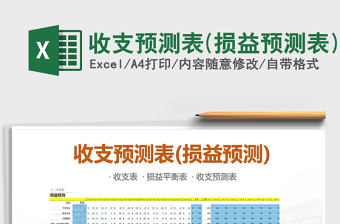 2024年收支预测表(损益预测表)exce表格
